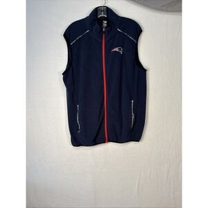 New England Patriots Blue Fleece Vest Men's Sz Small‎ Zip Pockets NFL K1268
